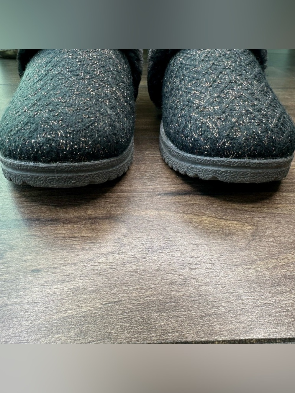 Skechers Cozy Lite Sweet Walk Black Sparkle Knit Slippers - Women’s Size 10 - Picture 7 of 10